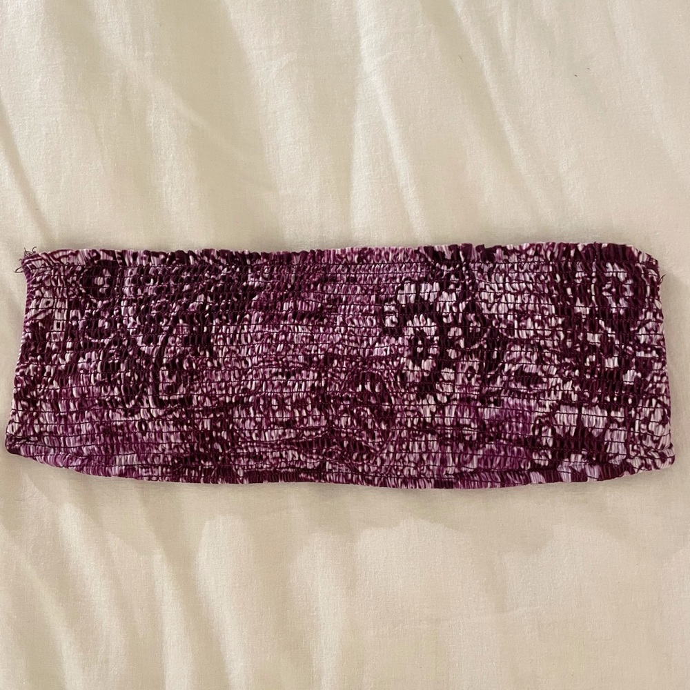 Ribbed Bandeau Strapless Bikini Top